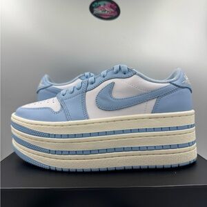 Jordan Women’s Platform Sneakers in Light Blue and White (New)